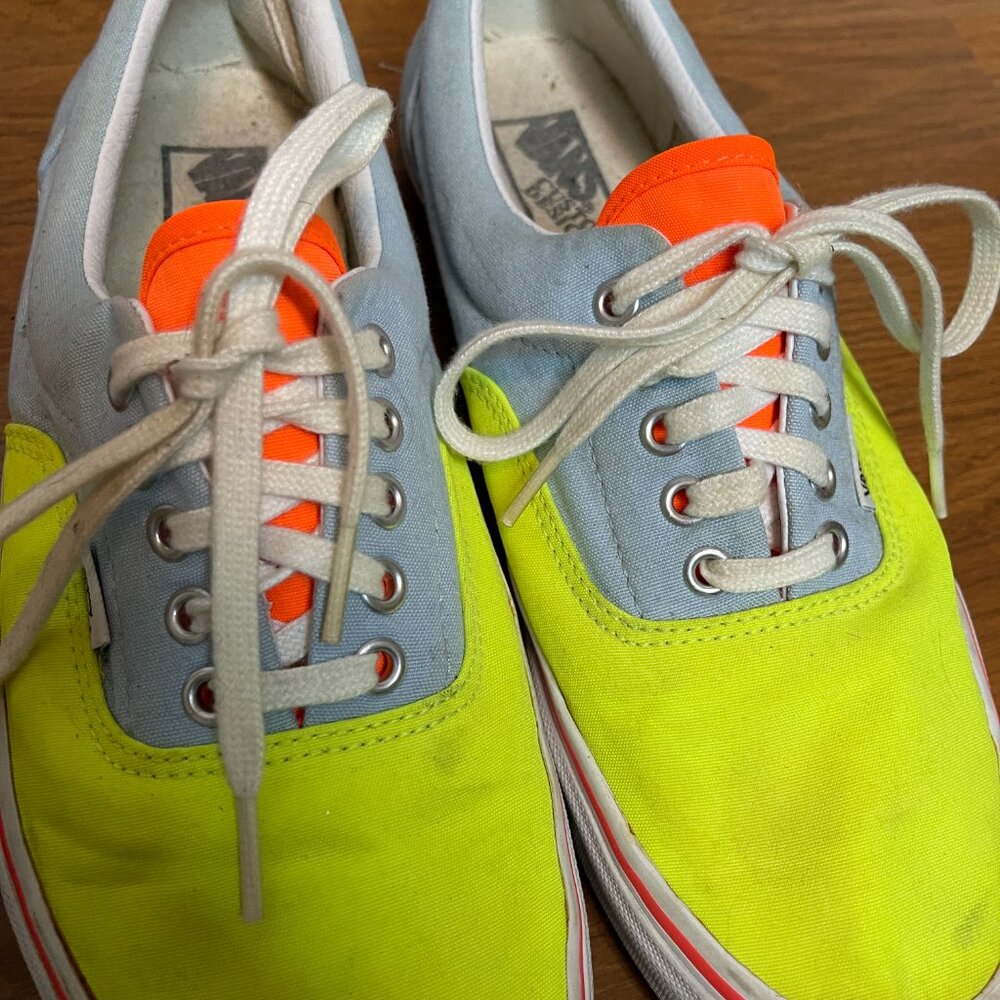 Vans Mens 10.5 Era Canvas Color Block Skater Punk Bright Colorful Casual Shoes - Picture 4 of 12